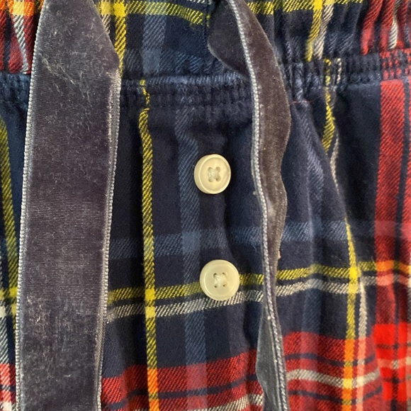 Aerie red blue flannel plaid pajama pants Small Short Velvet Tie - Picture 4 of 11